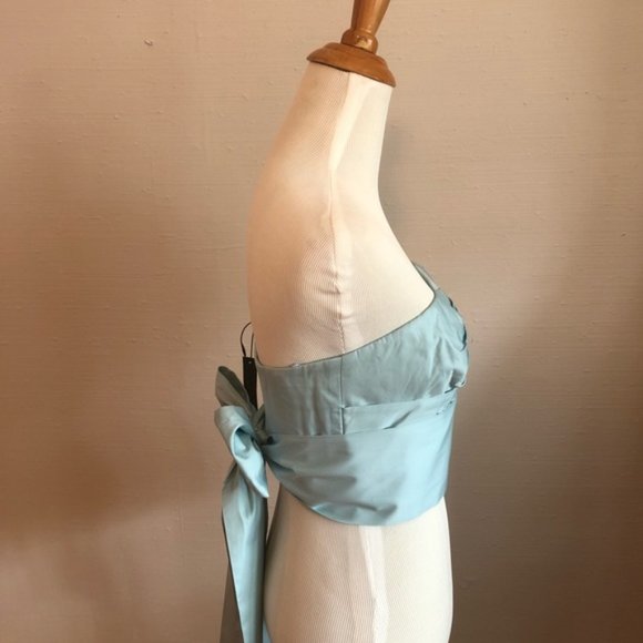 Tibi - Satin Poplin Wrap Bustier - Light Blue - Size 4 - NWT - Picture 3 of 5
